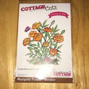Cottage Cuts Stamp and Die Set Marigolds